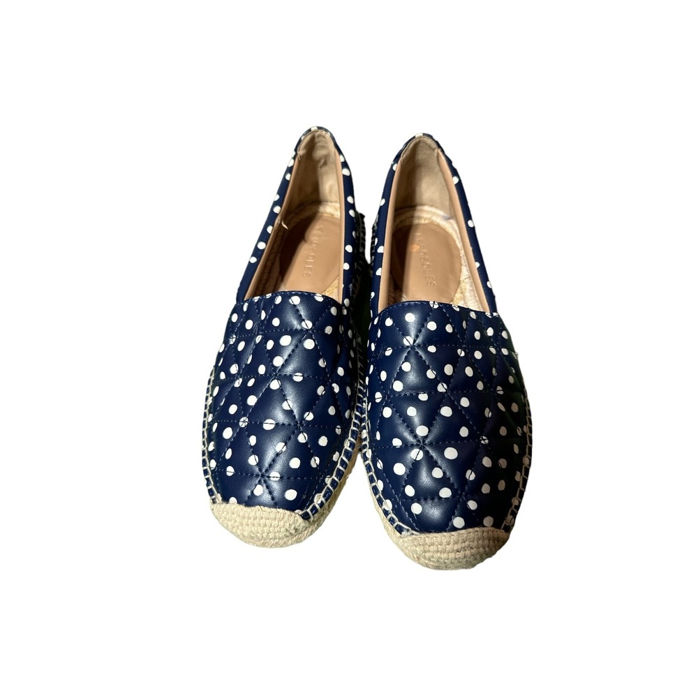 Aerosoles Shoes Womens Size 5.5 Navy Ivory Dots May Day Espadrilles Flats NWOT